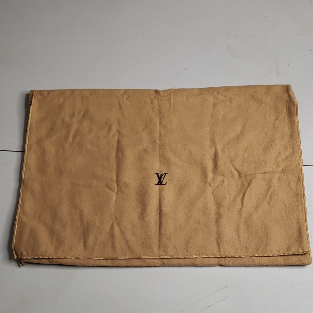 Louis Vuitton 100% Cotton Fold Over Dust Bag Soft Neutral Logo Italy